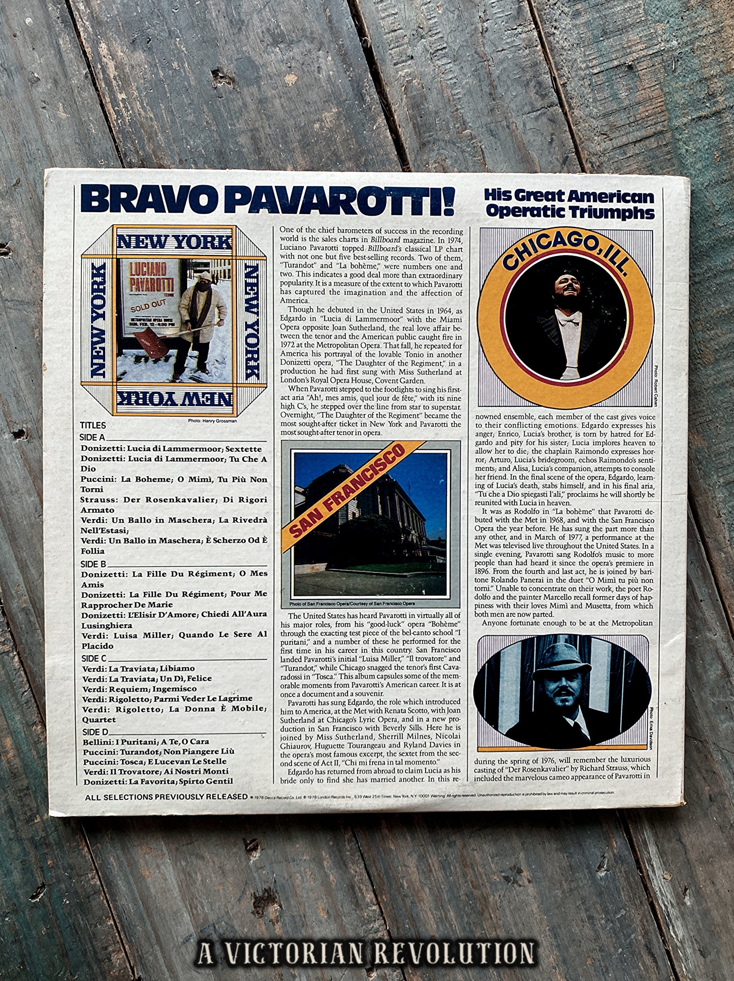 Luciano Pavarotti - Bravo Pavarotti! - 1978 - London Records - Classical Opera - Vinyl LP/Record Album - Used