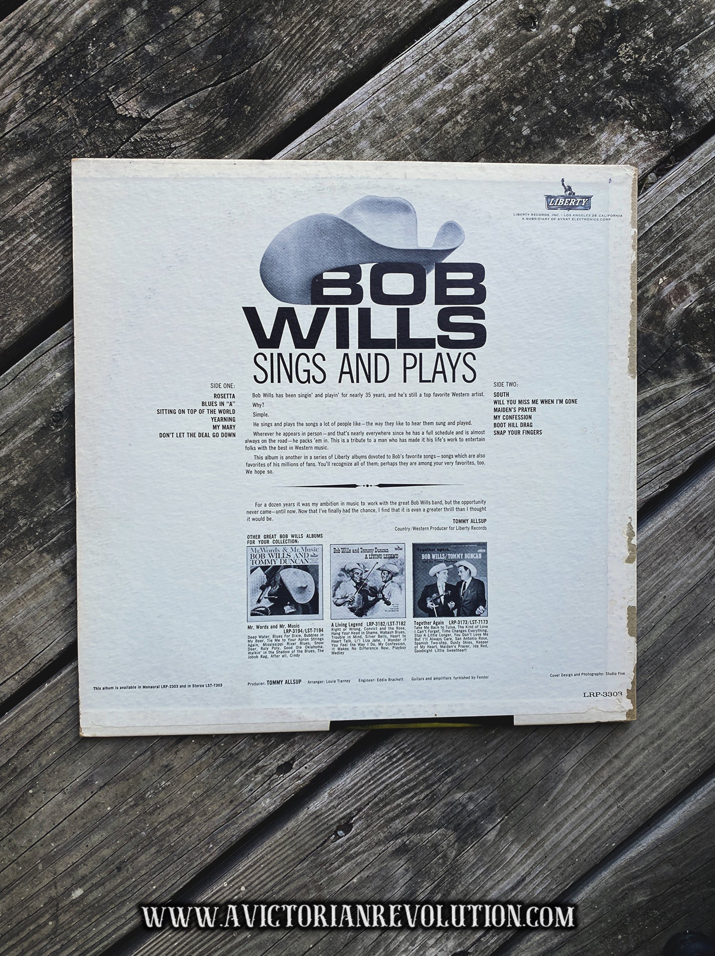 Bob Wills - Sings & Plays - 1963 - Liberty Records - Country/Western Swing - Vinyl LP - Used