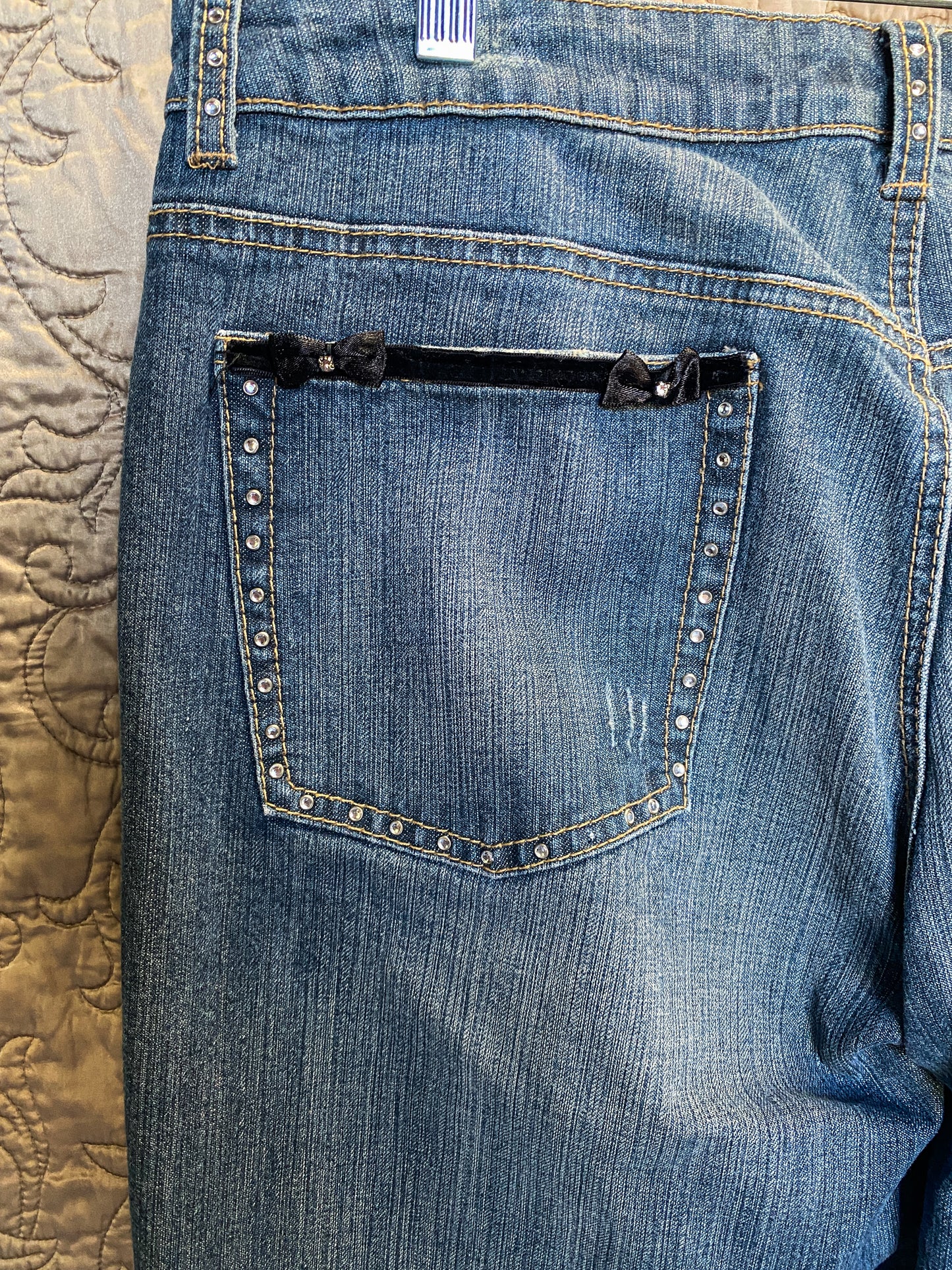 Twenty X Jackson Women's Jeans Lower Rise Slim Fit Bootcut Embellished Jeans - Size 13/14