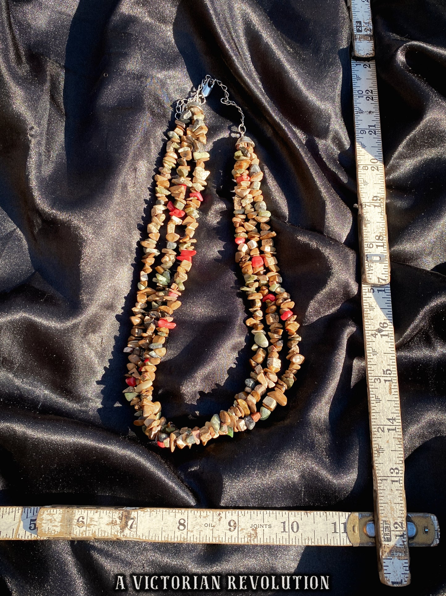 Multi-Strand Earthy Red Creek Jasper Necklace
