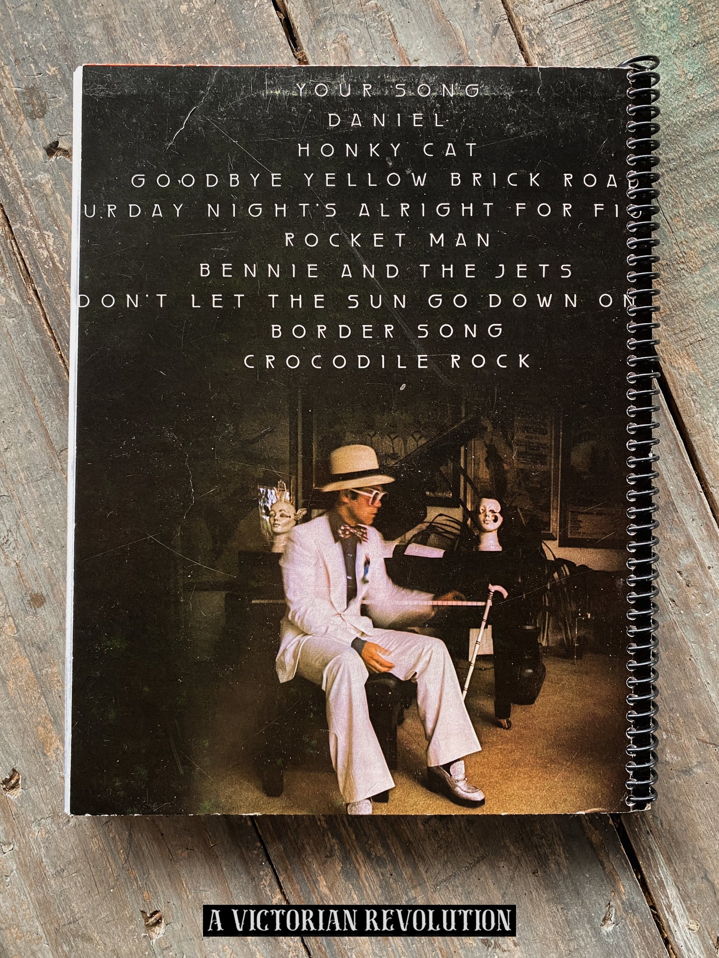 Elton John - Greatest Hits - 1974 - MCA Records - Pop Rock - Salvaged + Upcycled Vinyl LP Record Album Cover Notebook