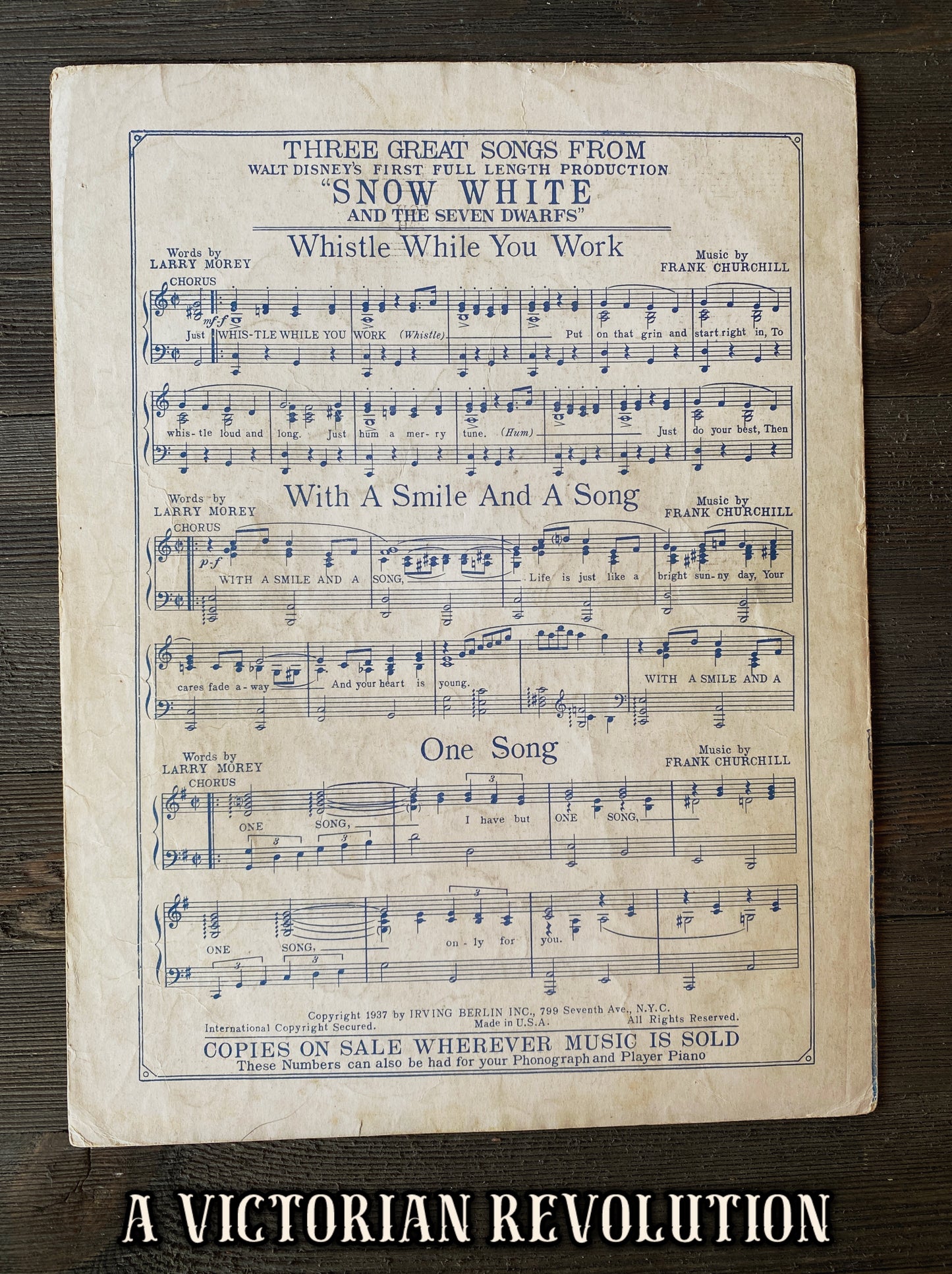 Heigh-Ho (The Dwarfs' Marching Song) - Snow White and the Seven Dwarfs - Walt Disney - Whimsical/March - Sheet Music - 1937