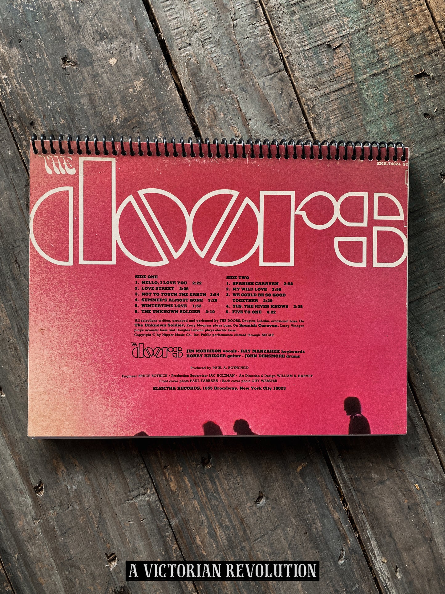 The Doors - Waiting For the Sun - 1968 - Elektra Records - Psychedelic Rock - Salvaged + Upcycled Vinyl LP Record Album Cover Notebook