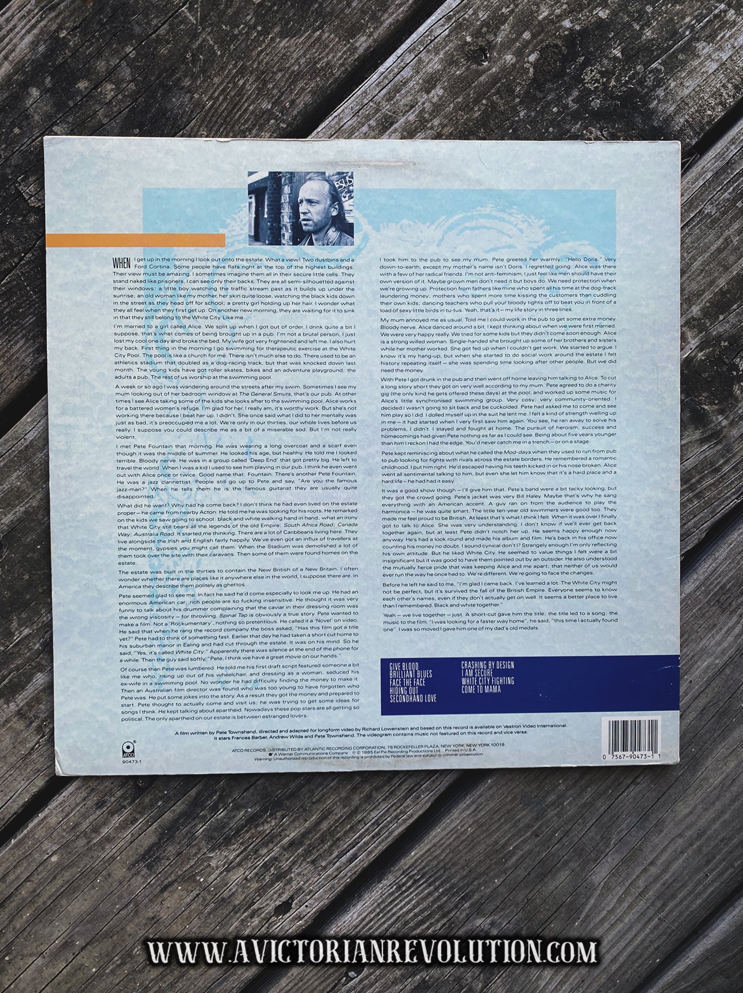 Pete Townshend - White City: A Novel - 1985 - ATCO Records - Rock - Vinyl LP - Used