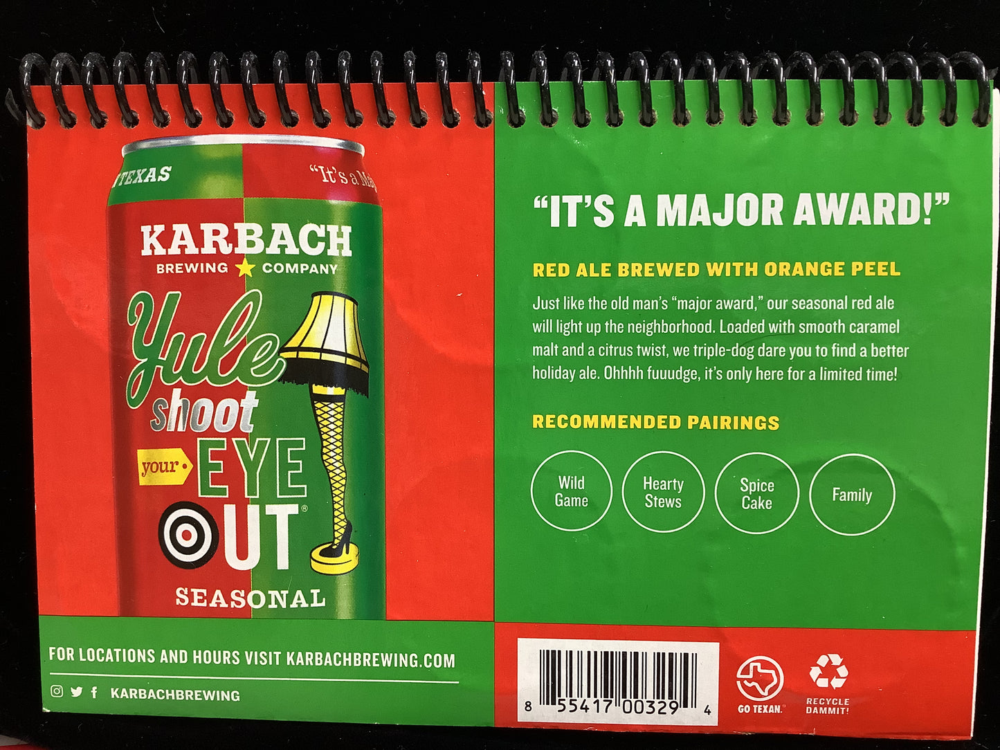 Karbach Fragile Recycled Beer Carton Notebook