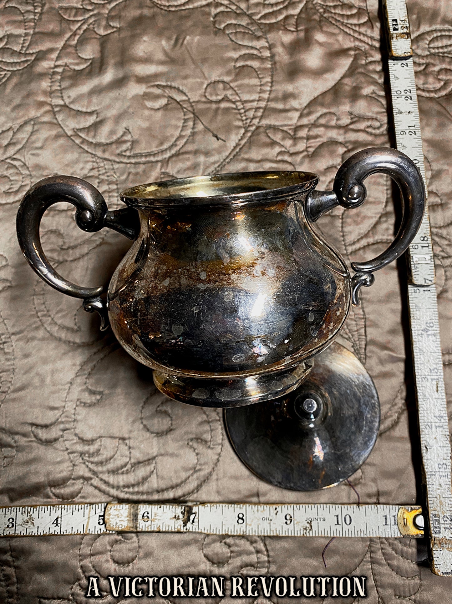 19th Century Victorian Silver Plated Sugar Bowl with Lid