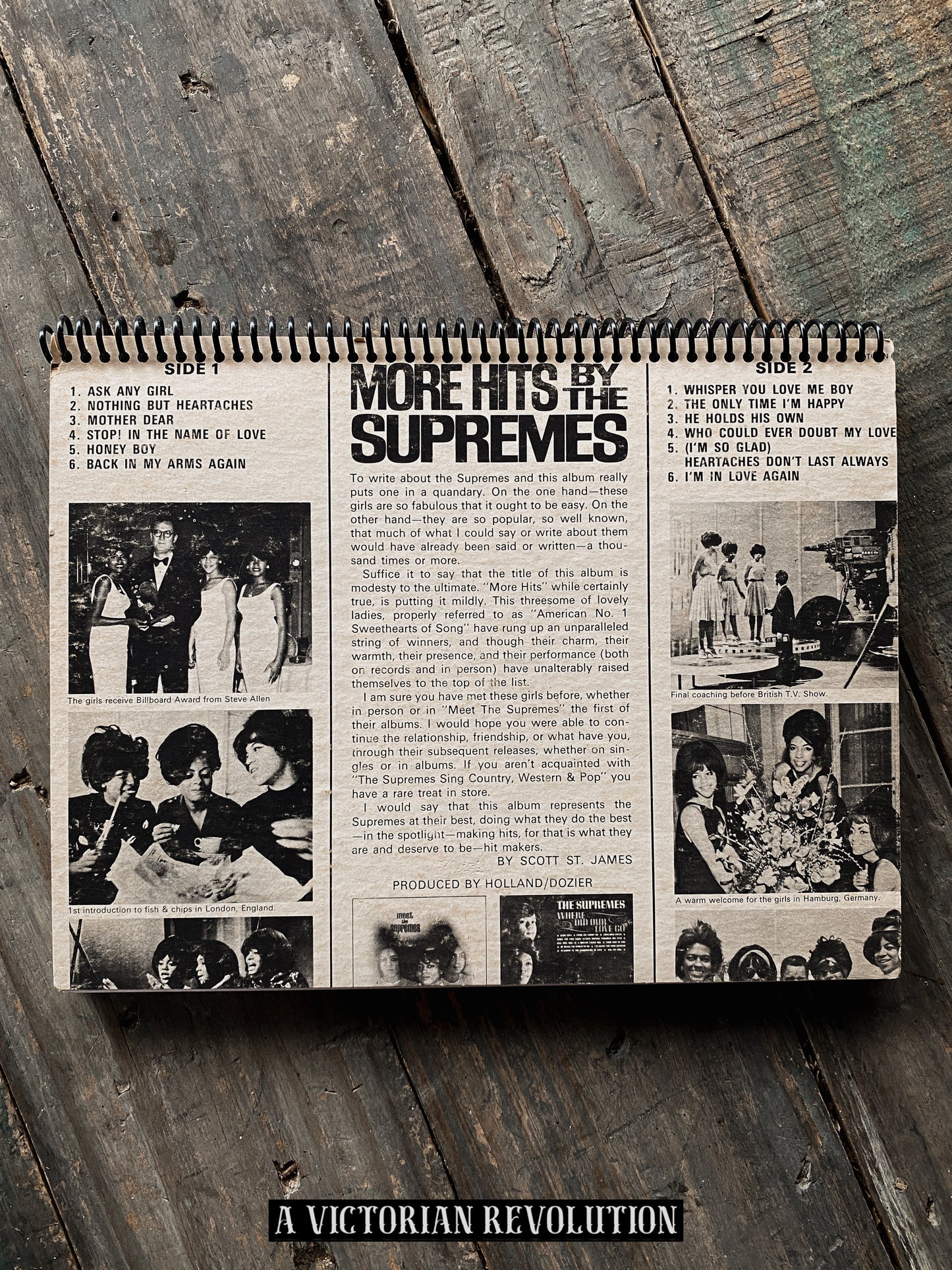 The Supremes - More Hits By The Supremes (1965) - Motown - Soul/R+B - Salvaged + Upcycled Vinyl LP Record Album Cover Notebook