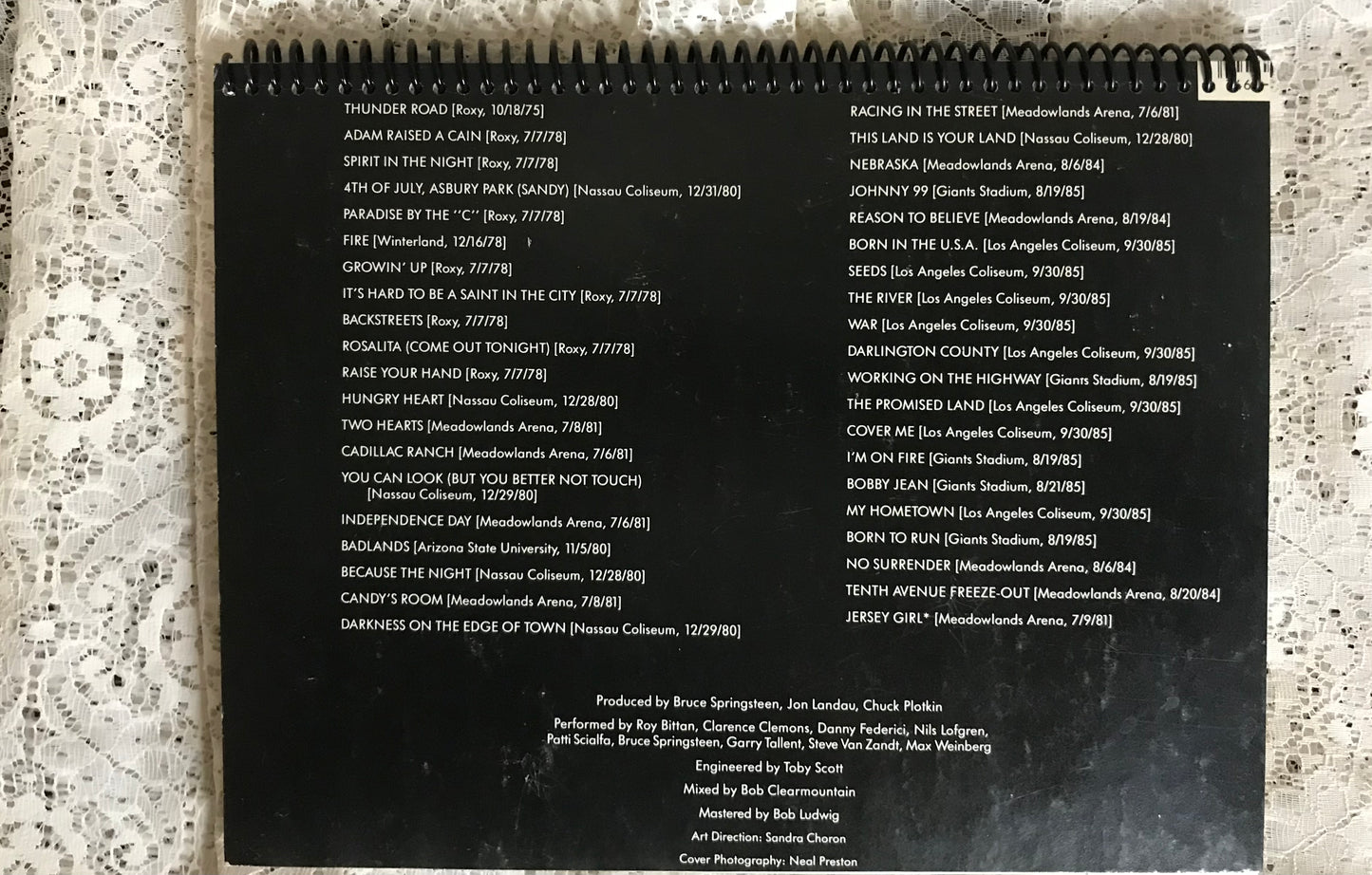 Bruce Springsteen and the E Street Band Album Cover Notebook