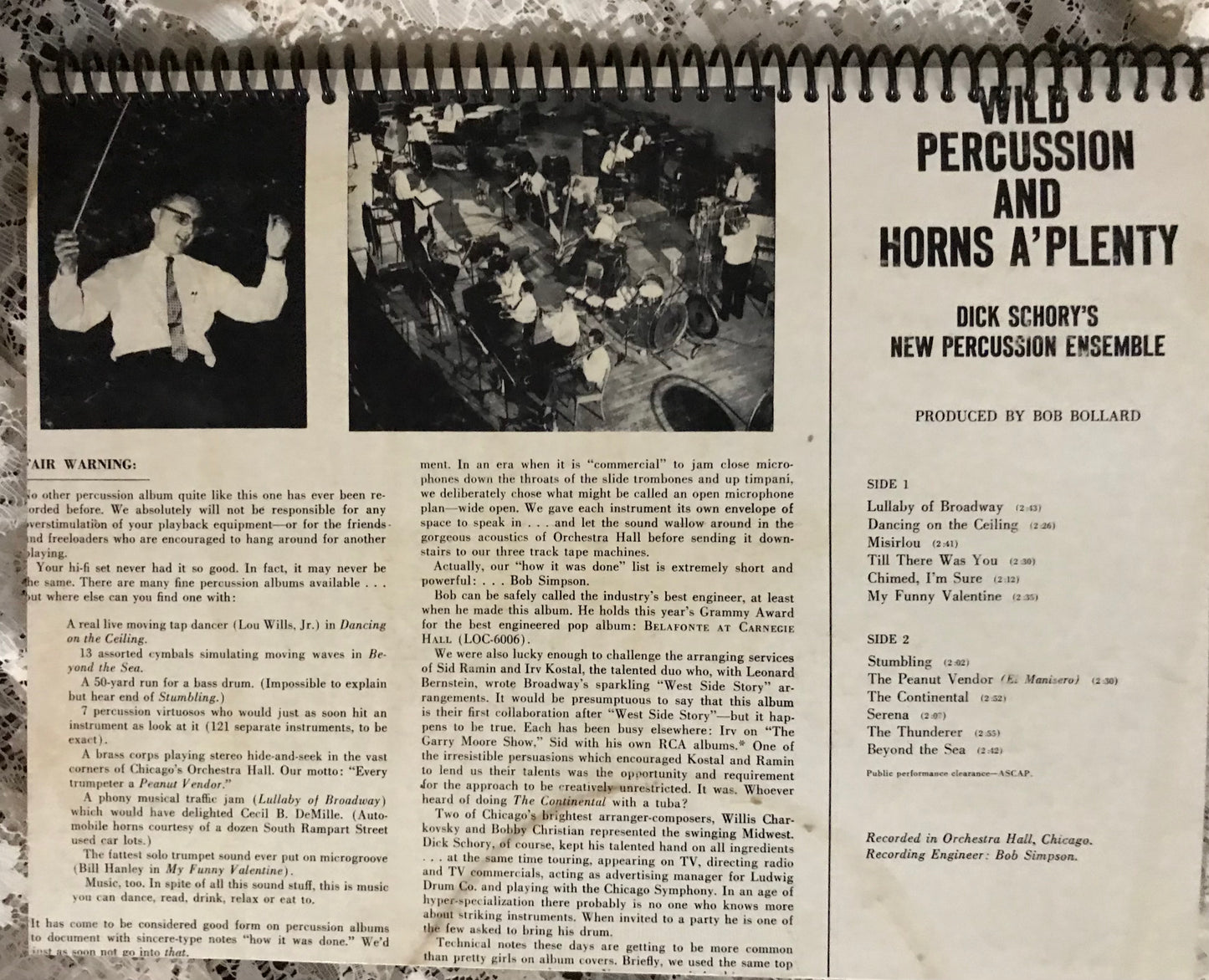 Wild Percussion Album Cover Notebook