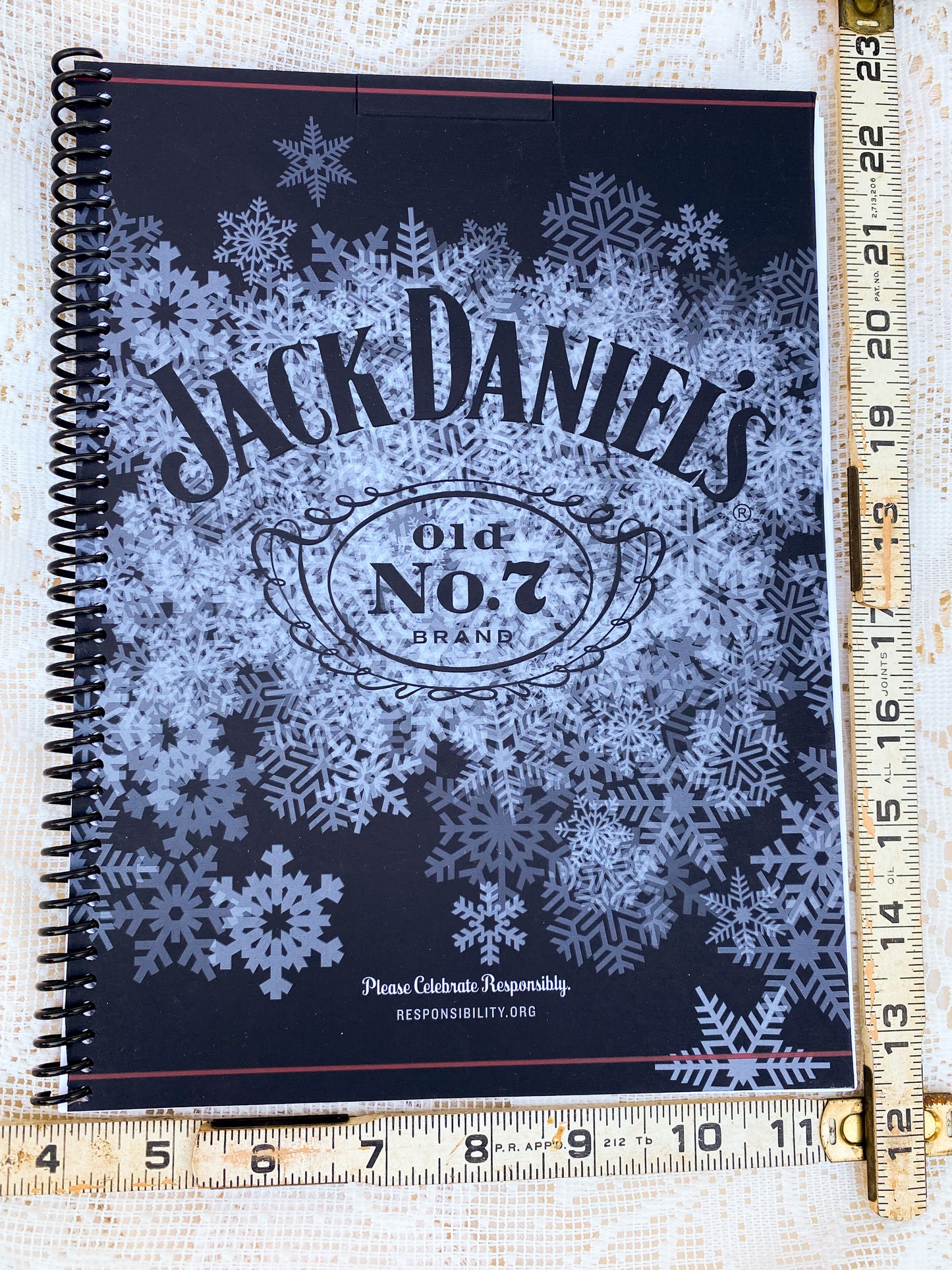 Jack Daniels Old No. 7 Holiday Edition Recycled Notebook w/ Silver Spiral