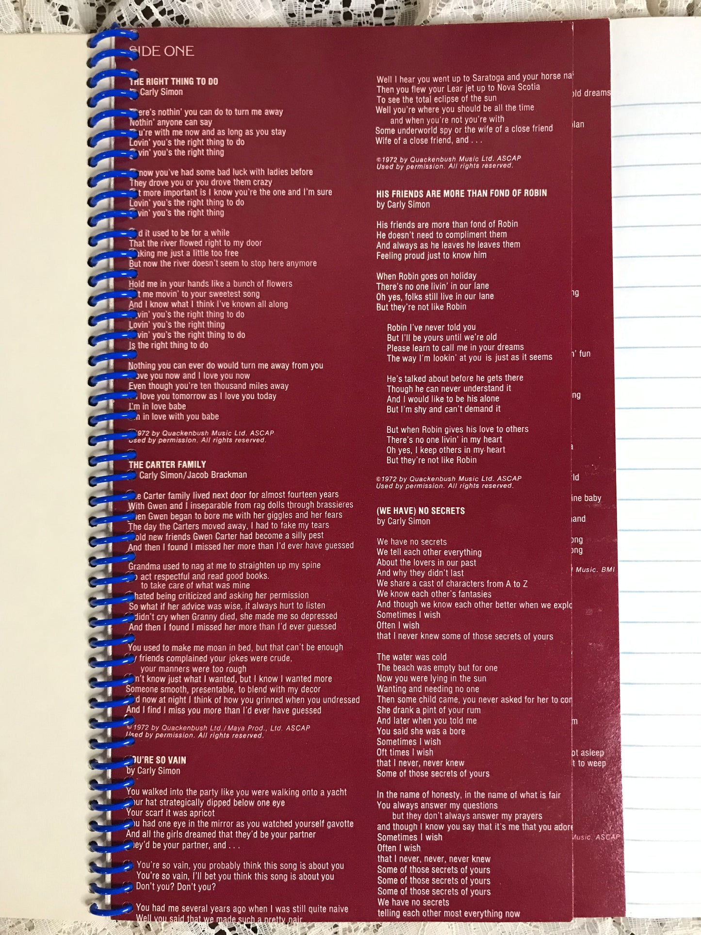 Carly Simon Album Cover Notebook