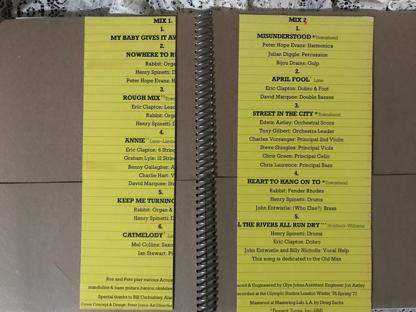 Pete Townsend Rough Mix Album Cover Notebook