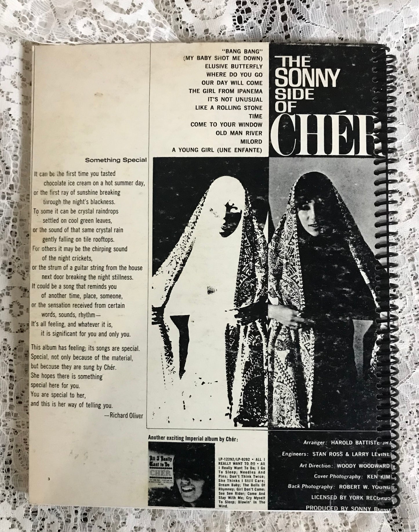 Cher, the Sonny Side Album Cover Notebook