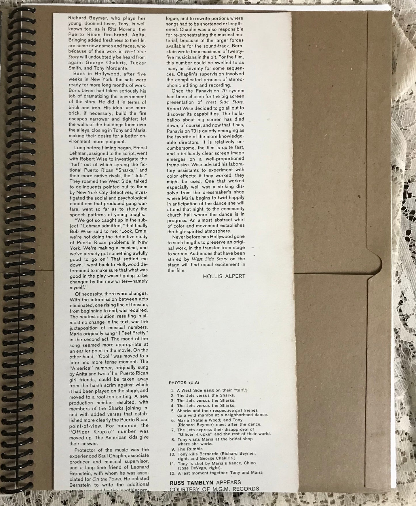 West Side Story Recycled Album Cover Notebook