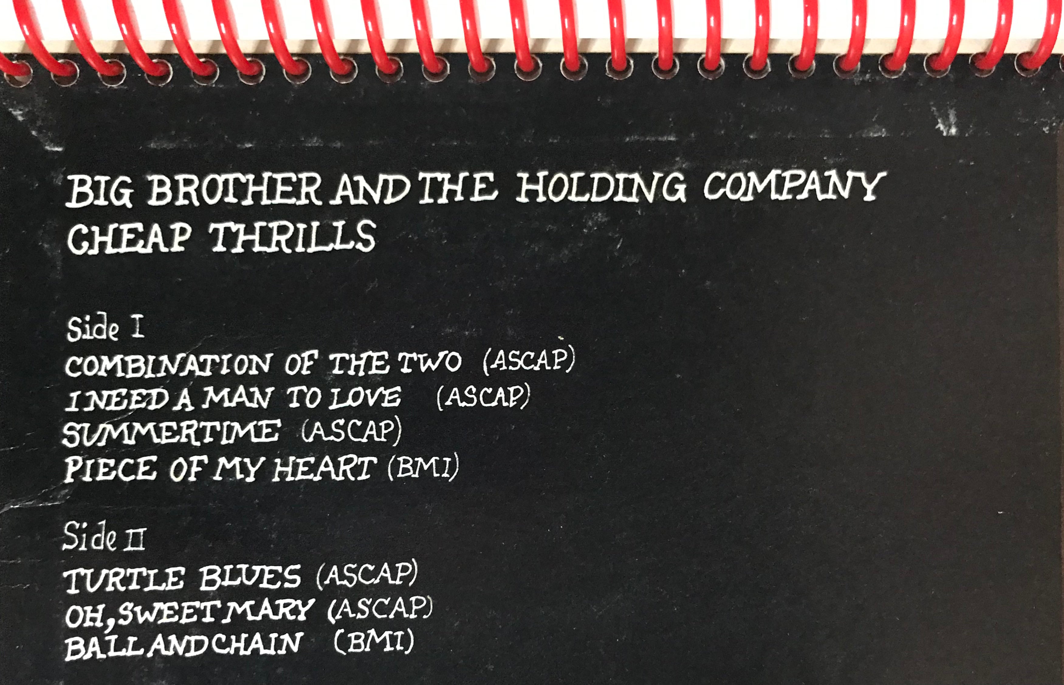 Big Brother and the Holding Company Janis Joplin Album Cover Notebook