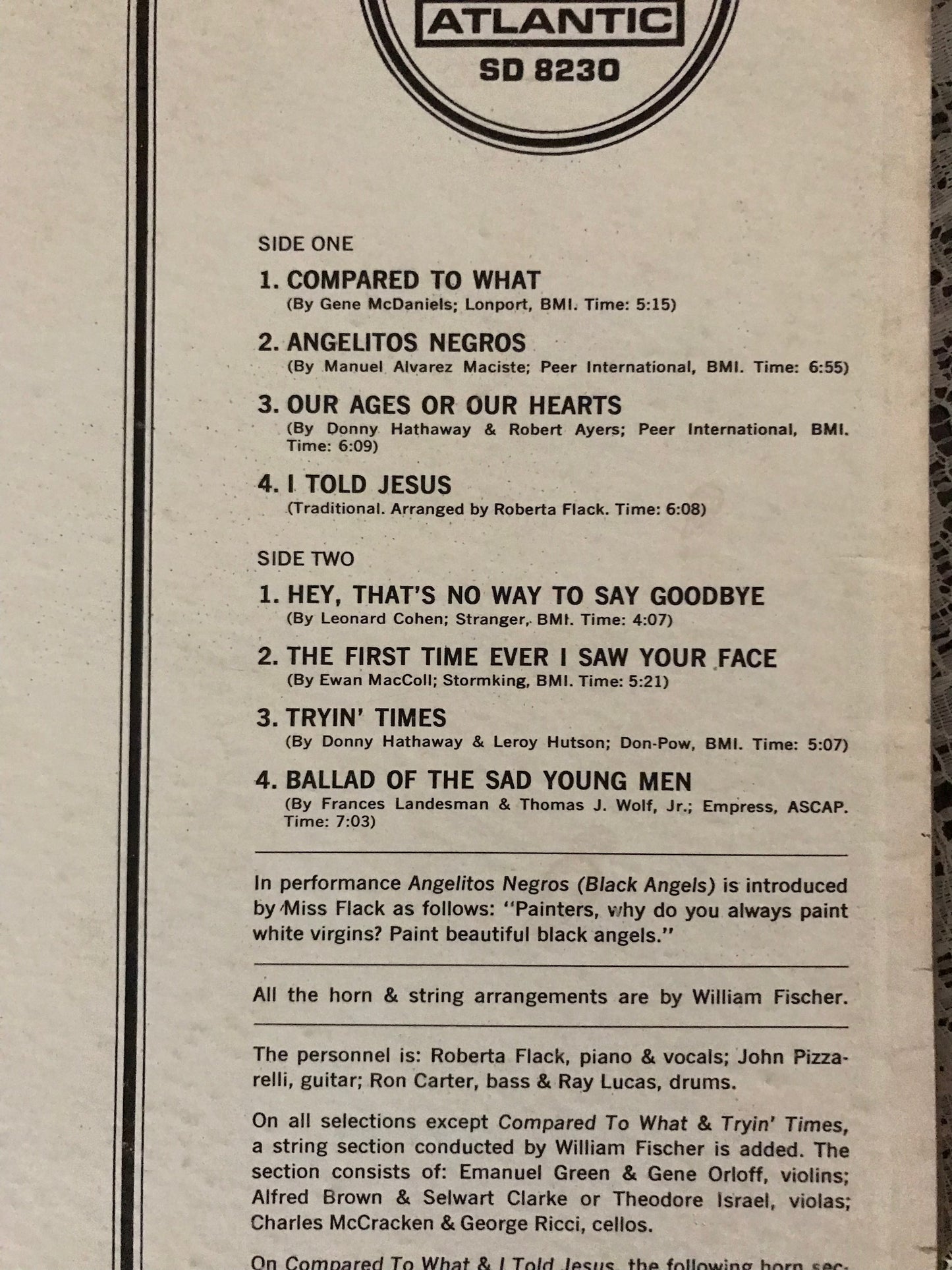 Roberta Flack First Take Album Cover Notebook