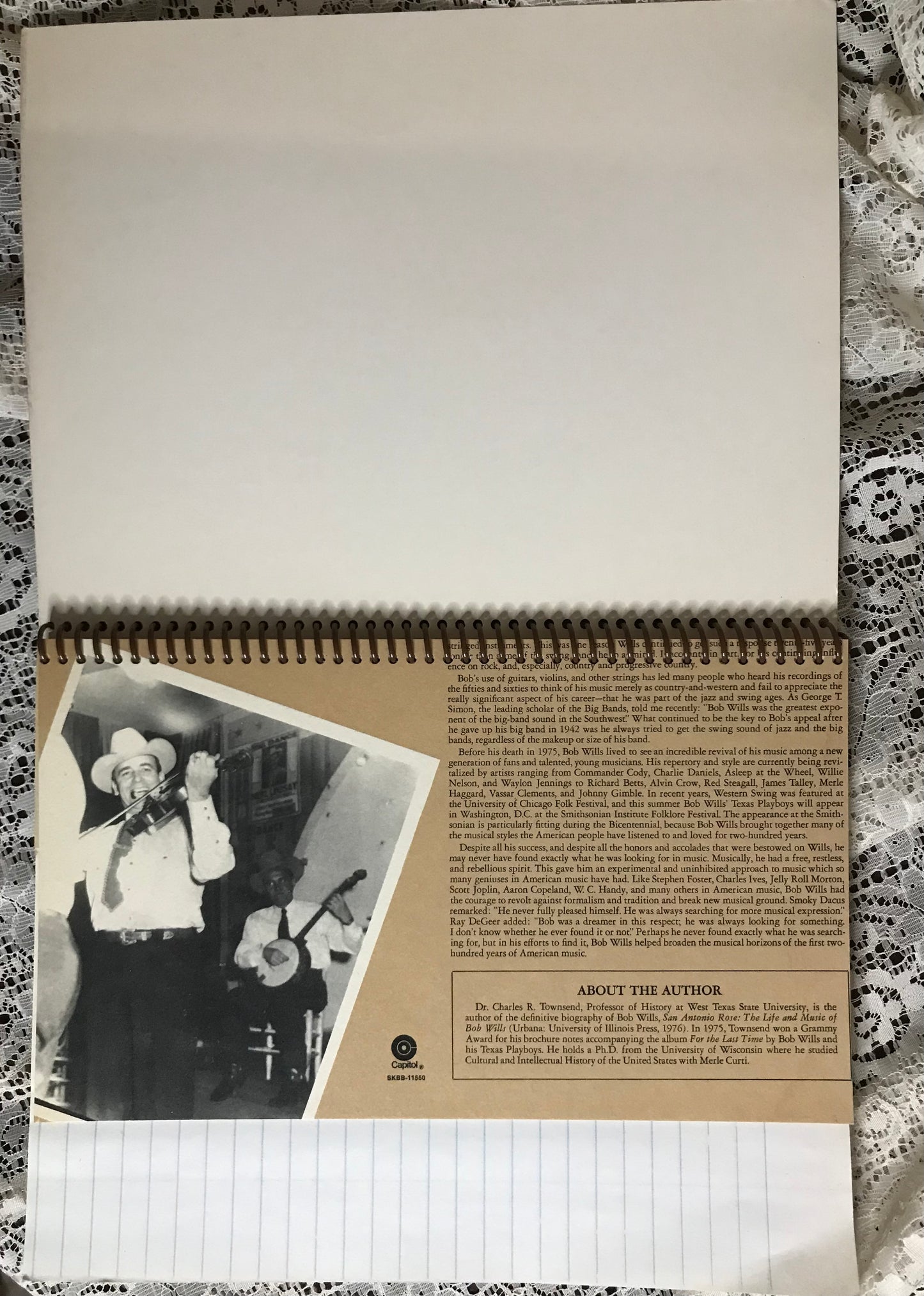 Bob Wills and the Texas Playboys Album Cover Notebook