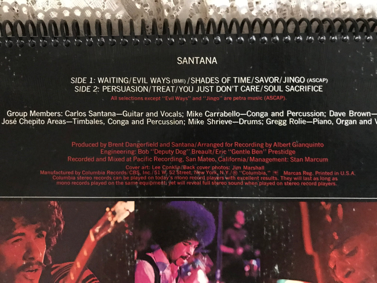 Santana Album Cover Notebook