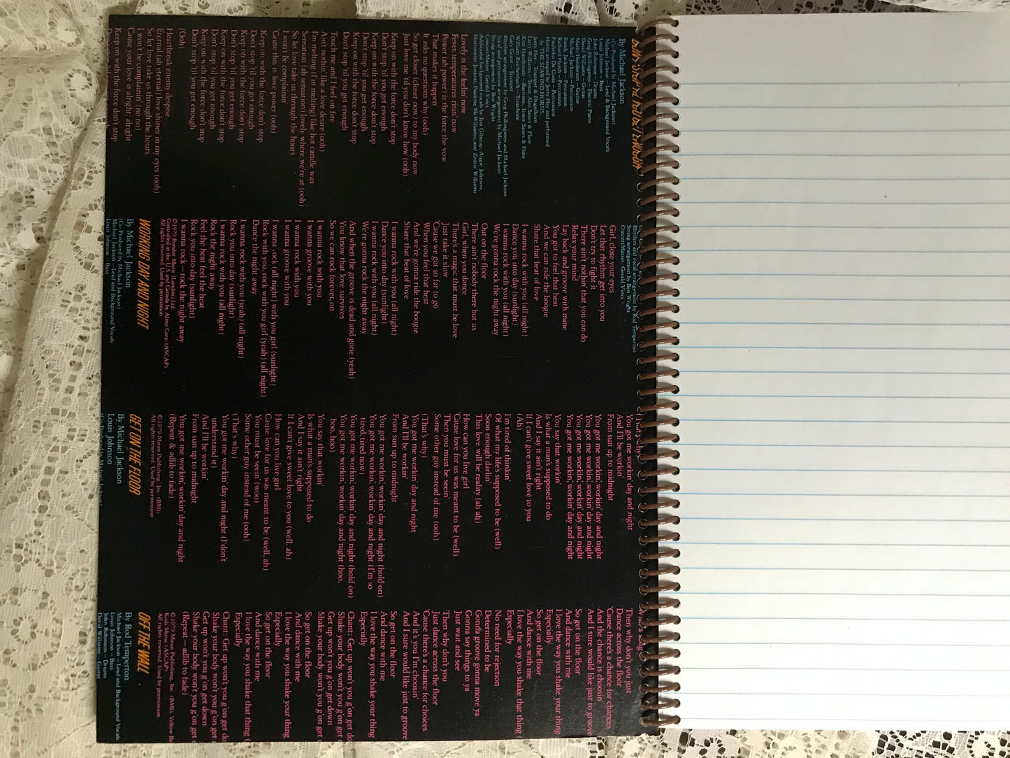Michael Jackson Off the Wall Album Cover Notebook