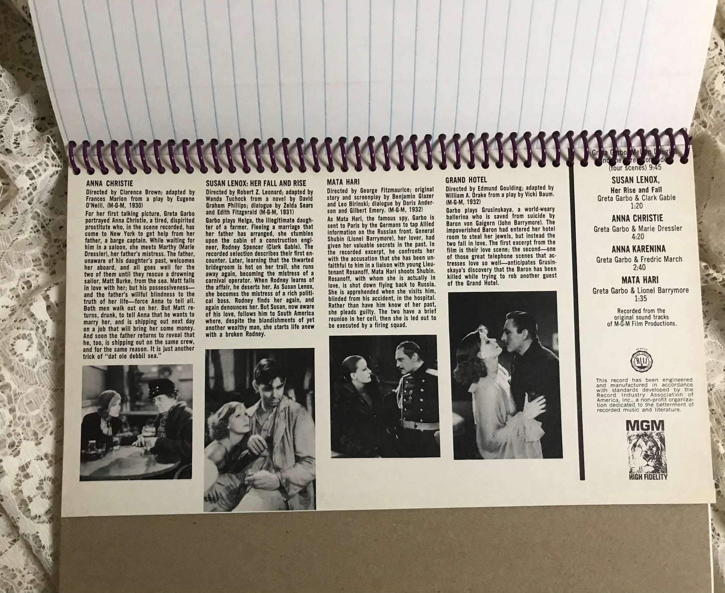 Garbo Album Cover Notebook