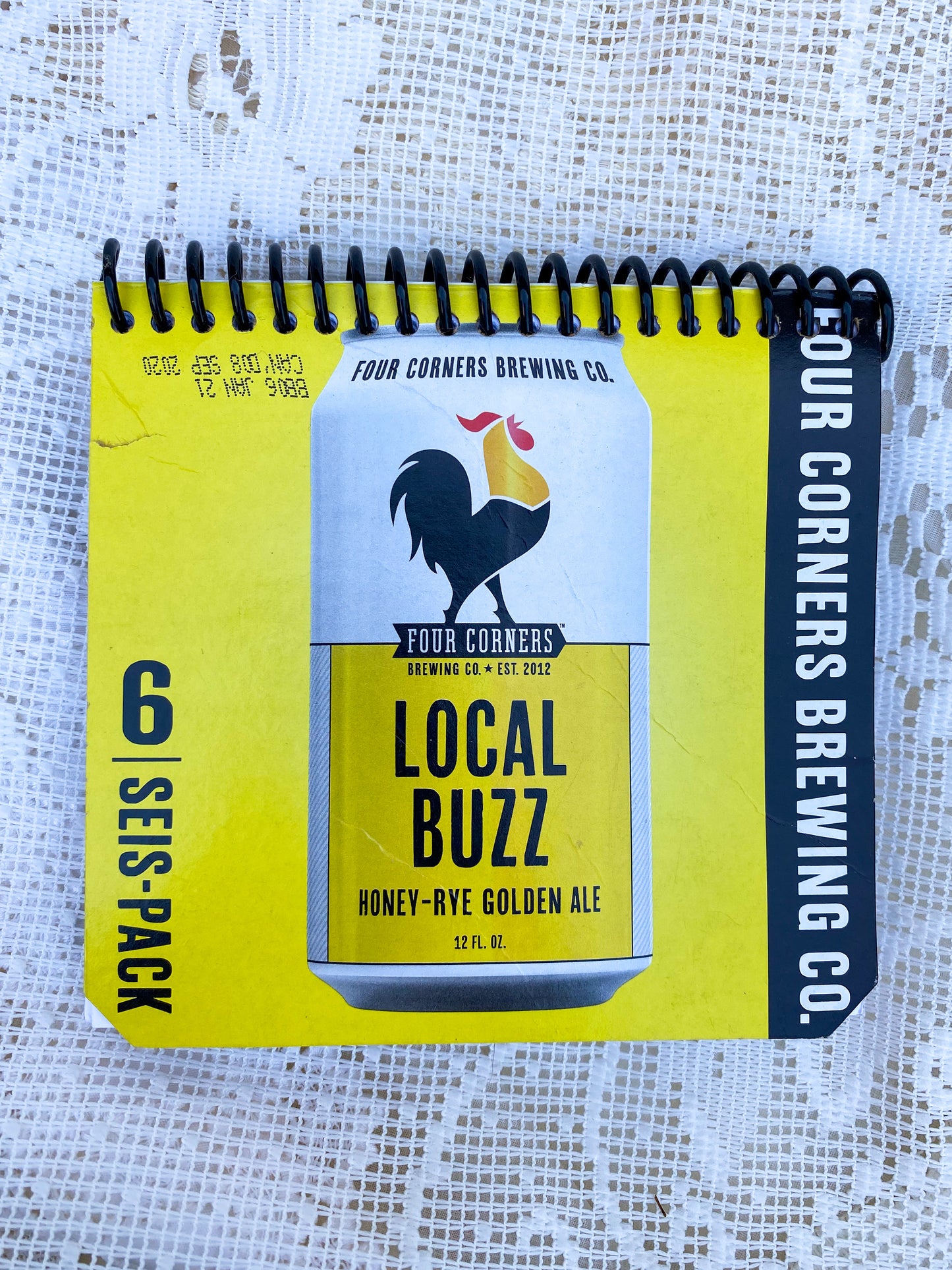 Local Buzz by Four Corners Brewing Co. Recycled Beer Carton Notebook