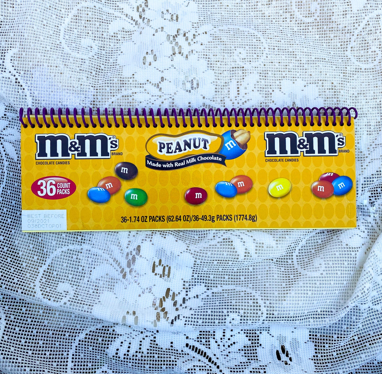 Peanut M&M’s Upcycled Spiral Notebook