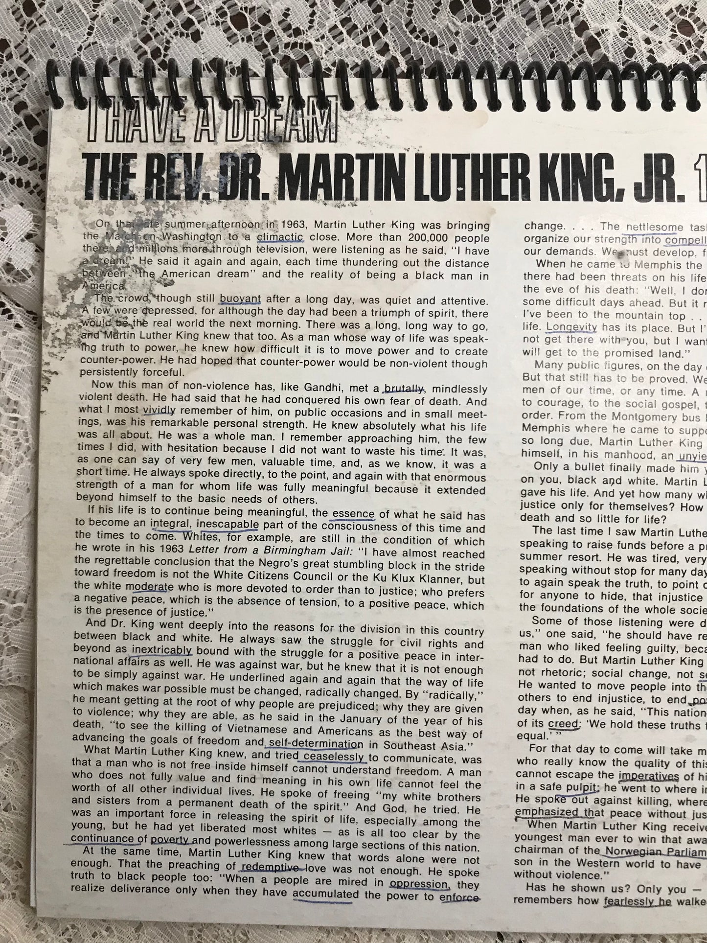 Dr. Martin Luther King I Have A Dream Album Cover Notebook