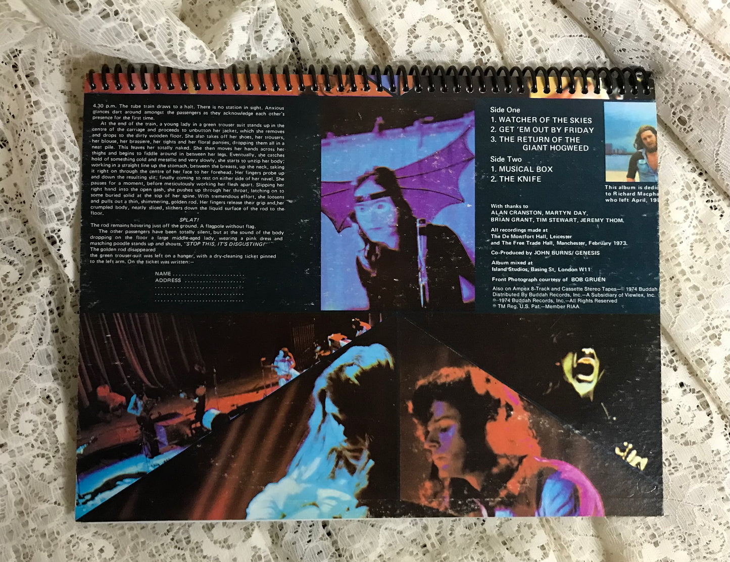 Genesis Live Album Cover Notebook