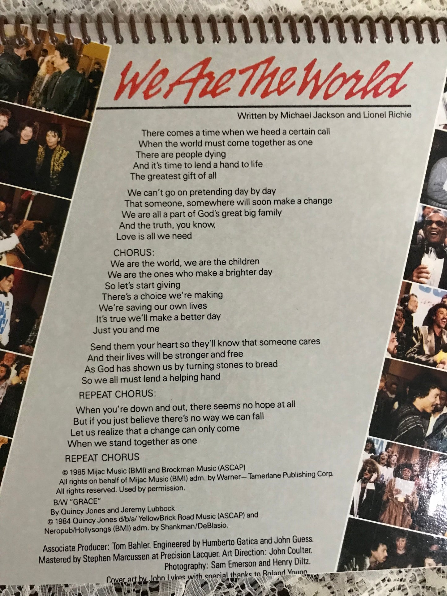 We Are The World Album Cover Notebook