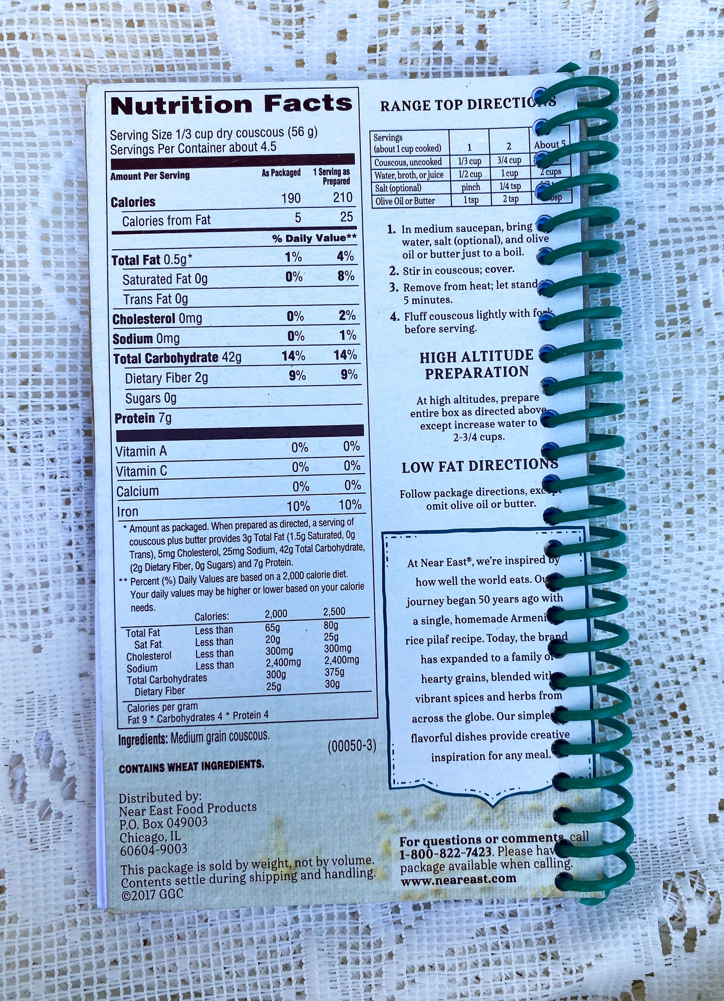 Near East Couscous Upcycled Spiral Notebook