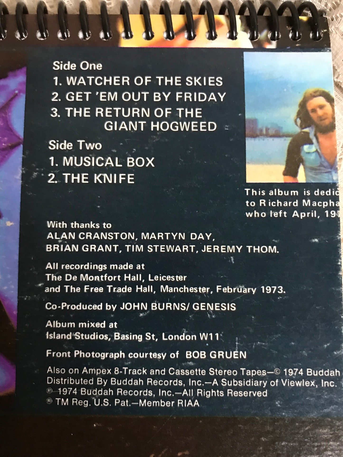 Genesis Live Album Cover Notebook