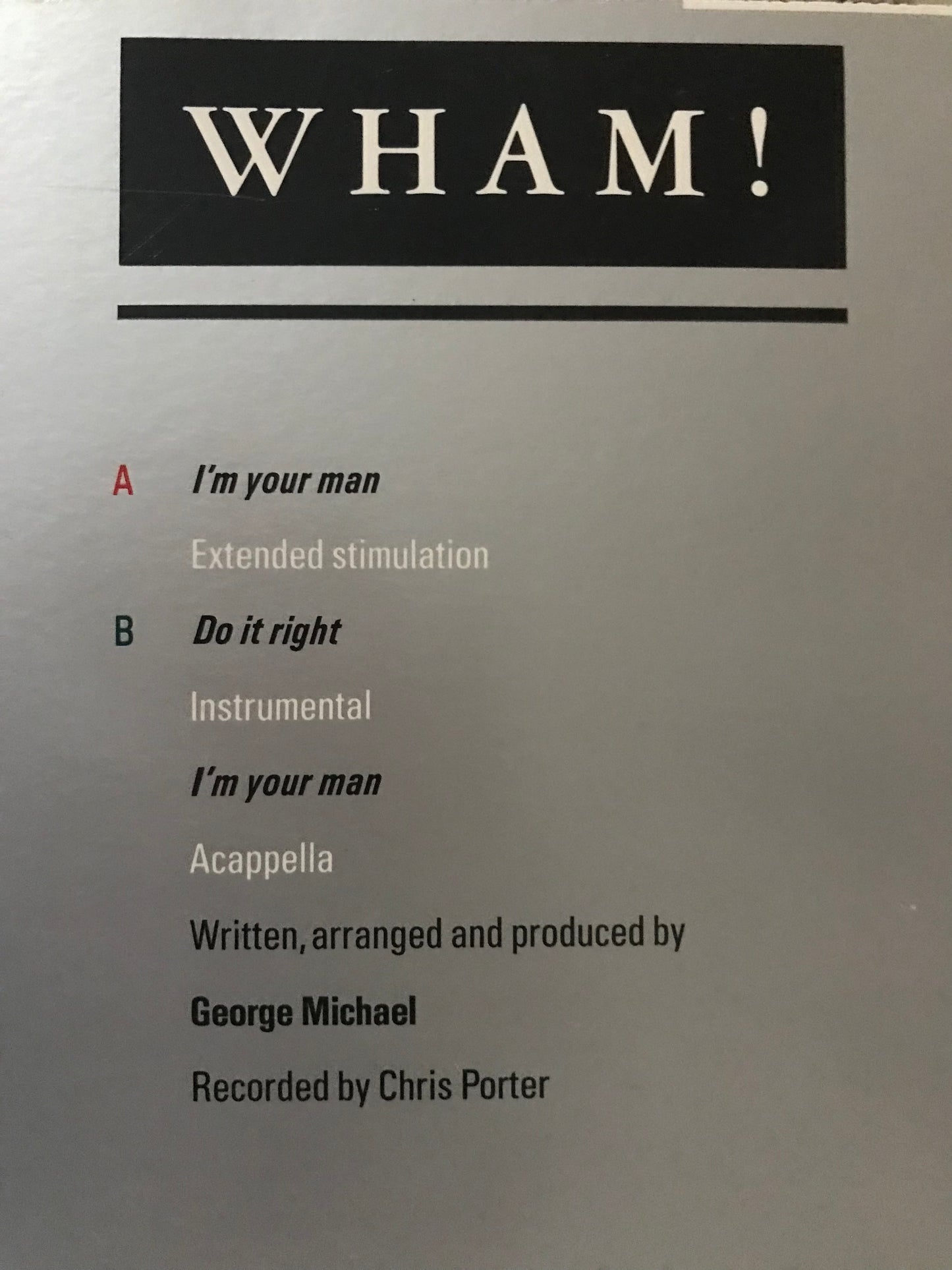 Wham I'm Your Man Album Cover Notebook