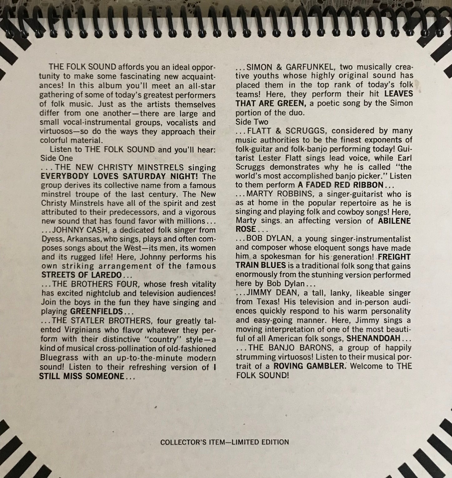 Folk Sound Recycled Album Cover Notebook