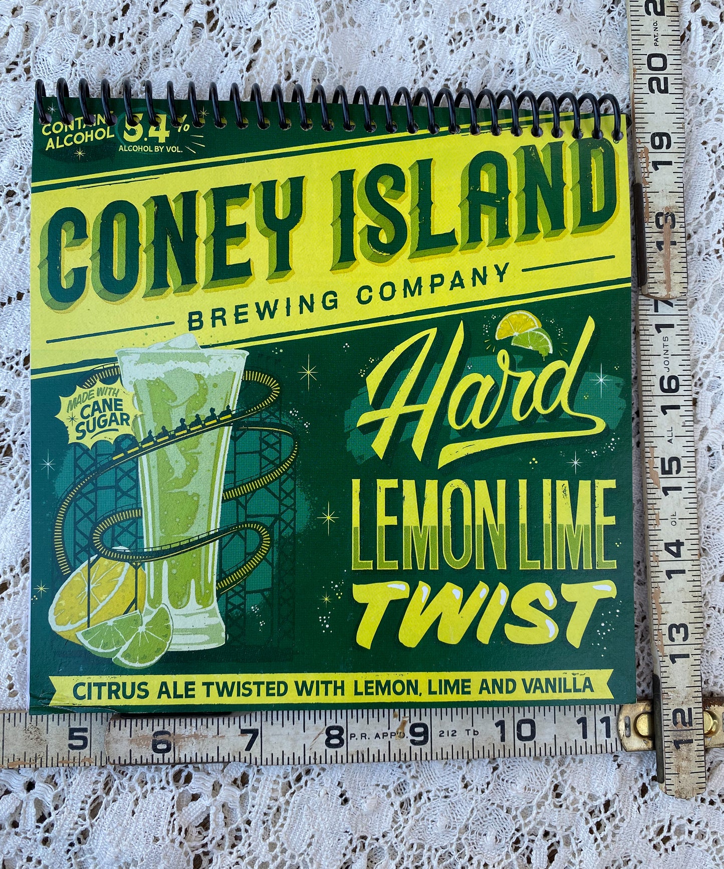Coney Island Hard Lemon Lime Twist Recycled Beer Carton Notebook