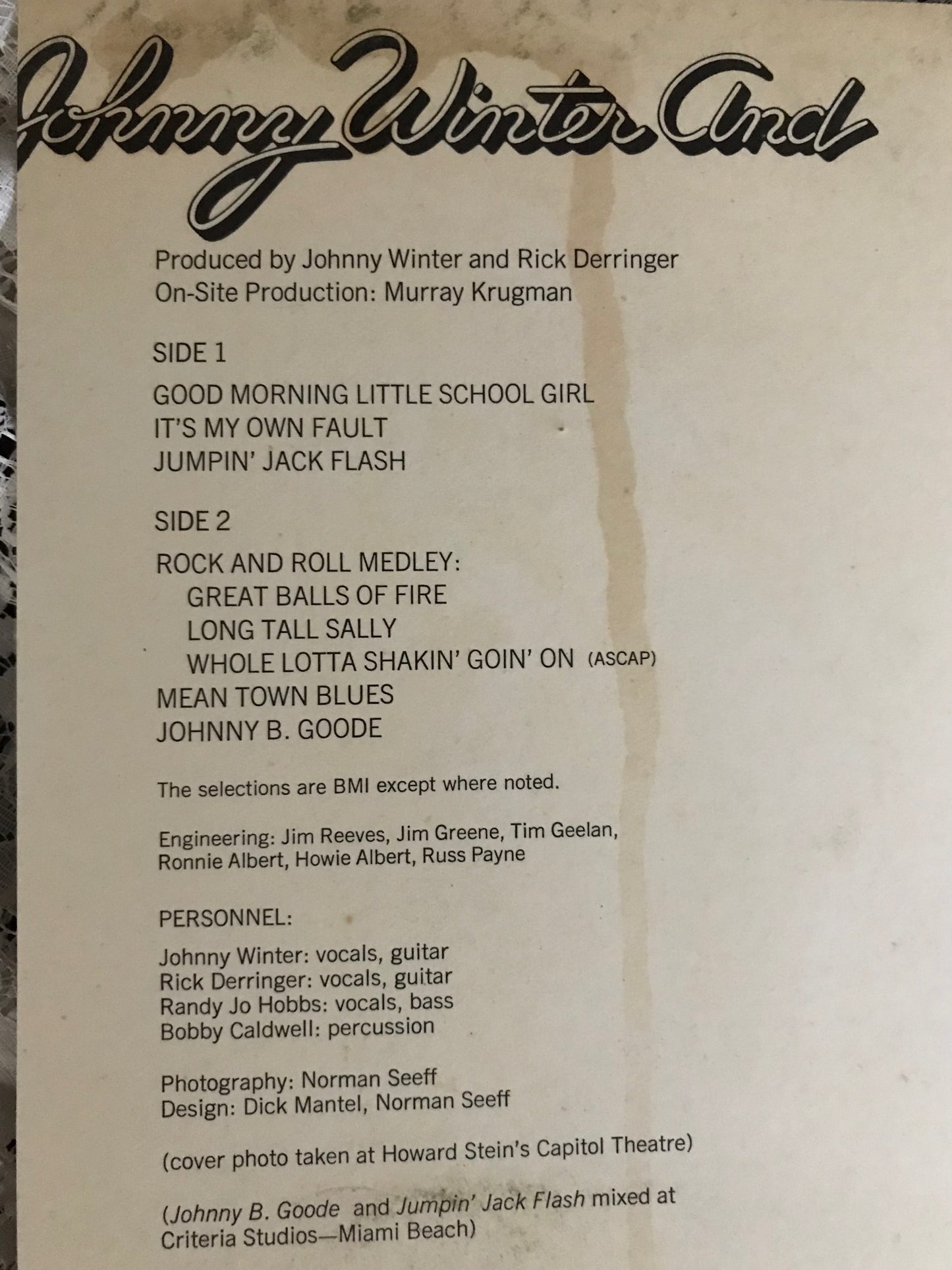 Johnny Winter And Live Album Cover Notebook