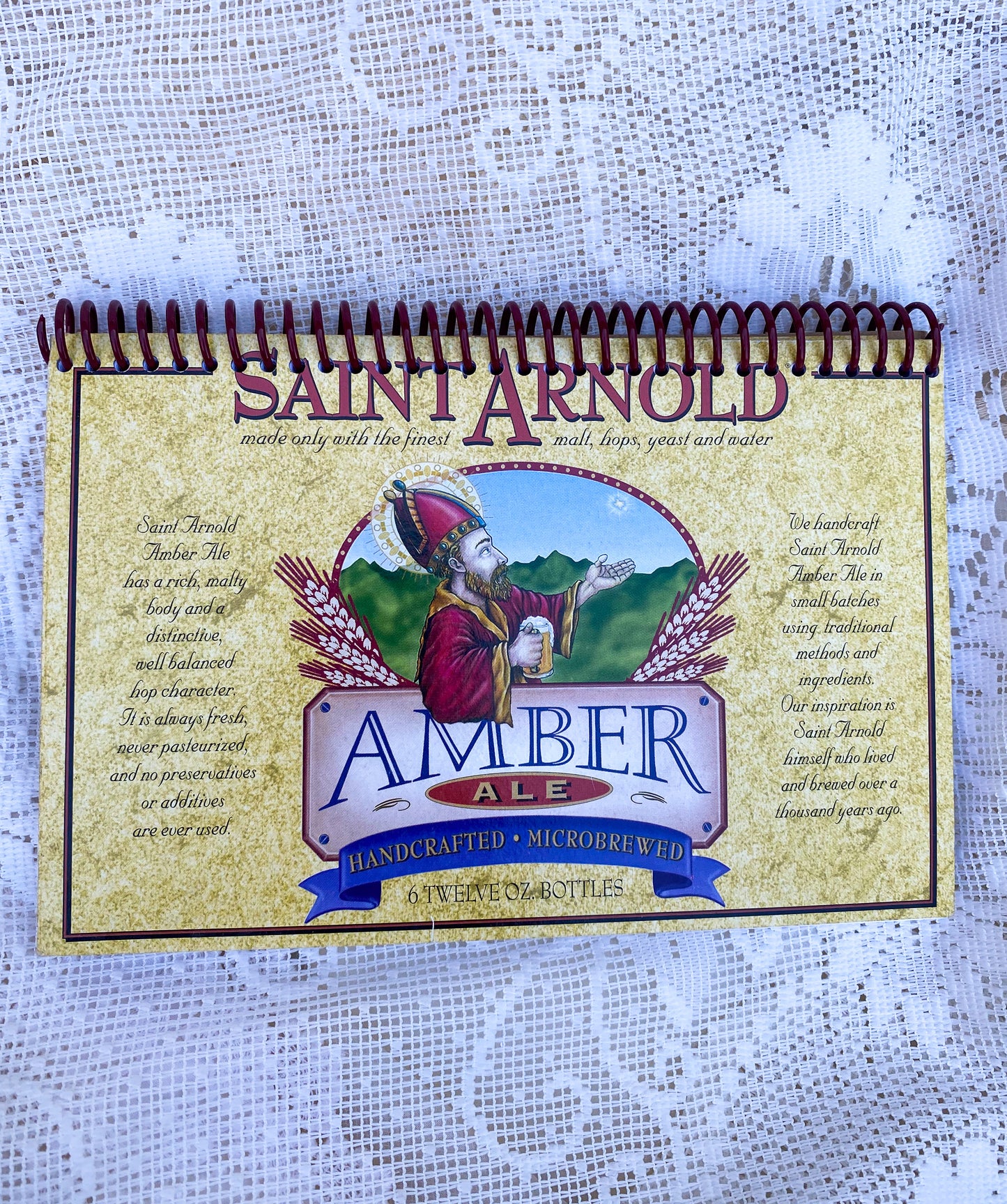 Saint Arnold Amber Ale Recycled Beer Carton Notebook
