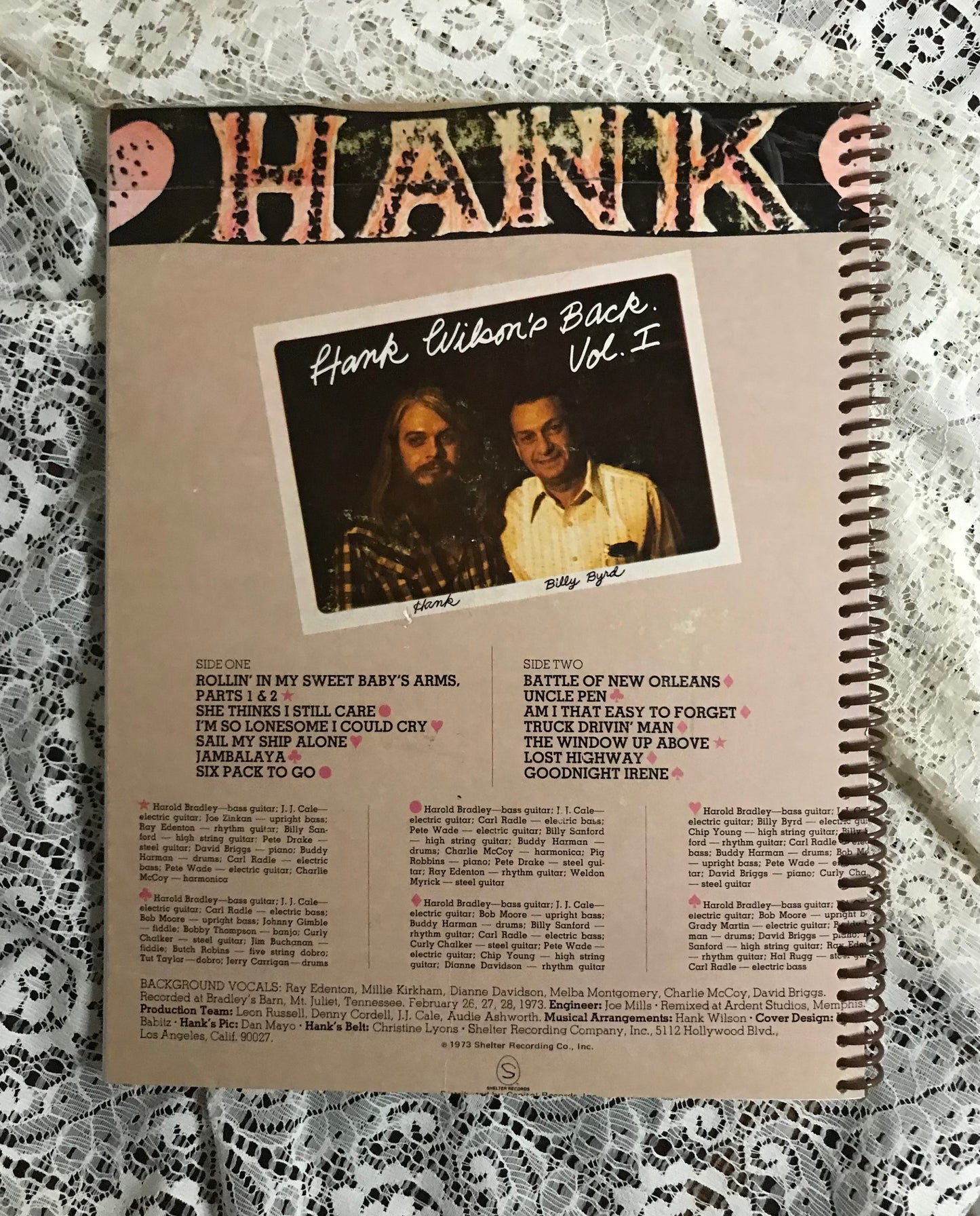 Leon Russell Hank Wilson’s Back Album Cover Notebook