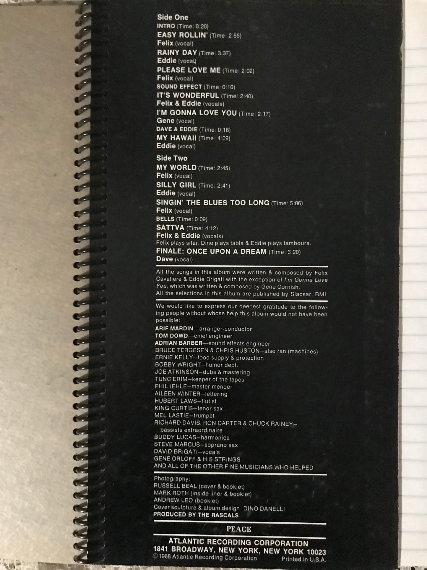 Rascals Album Cover Notebook
