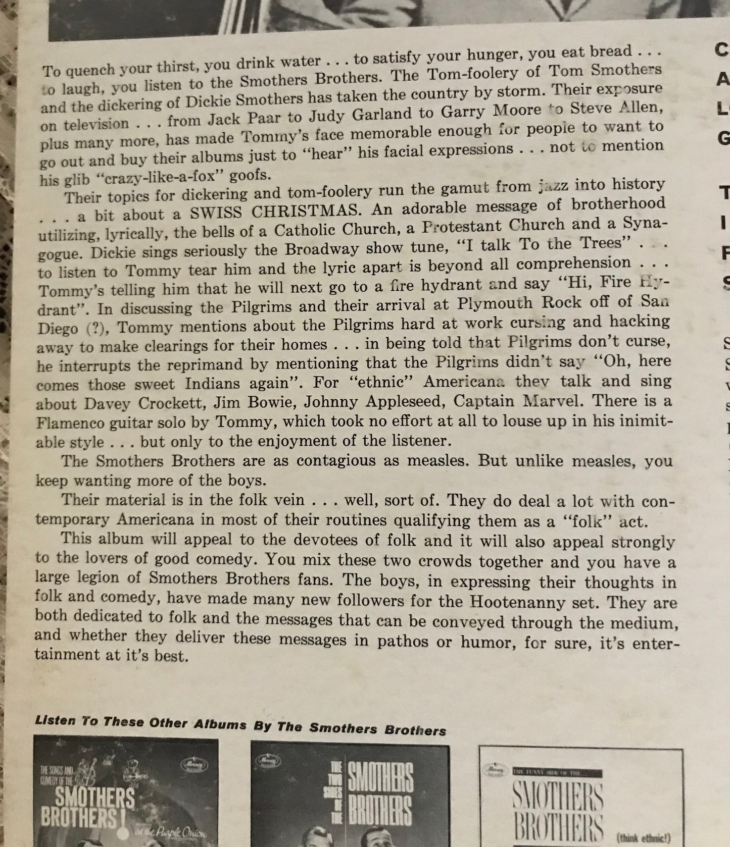 Smothers Brothers Album Cover Notebook