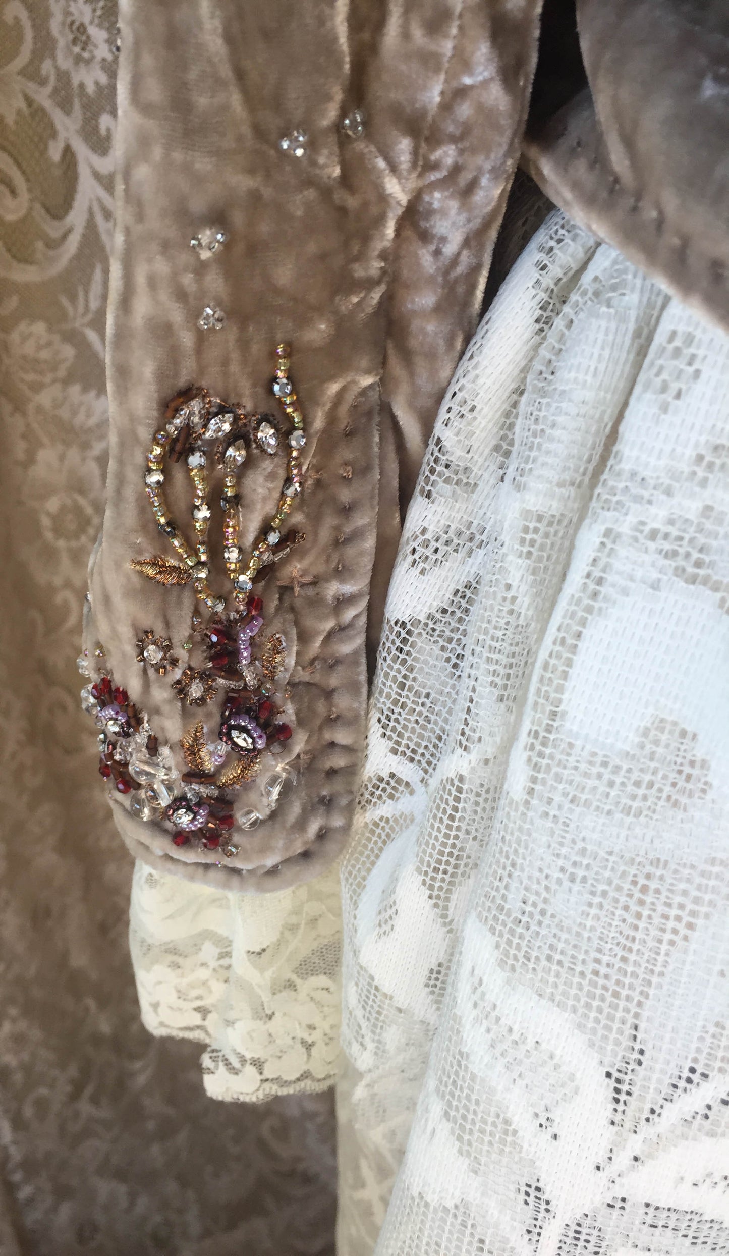 Victorian Queen - Crushed Velvet Recycled/Upcycled Jacket -SMALL