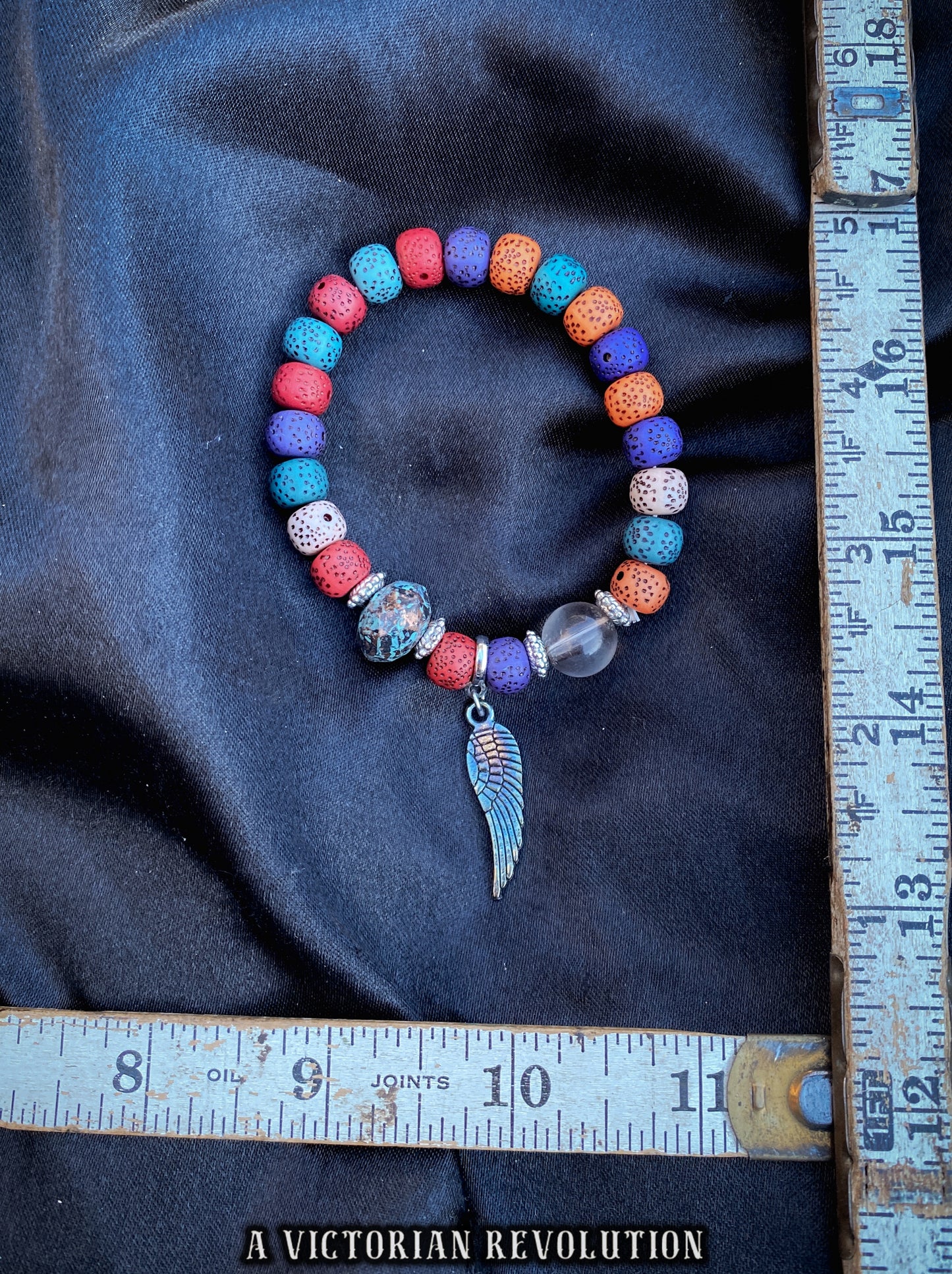 Angel Wing Beaded Charm Bracelet - Modern Eclectic Style