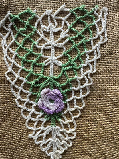 Drawstring Bag with Purple Flower