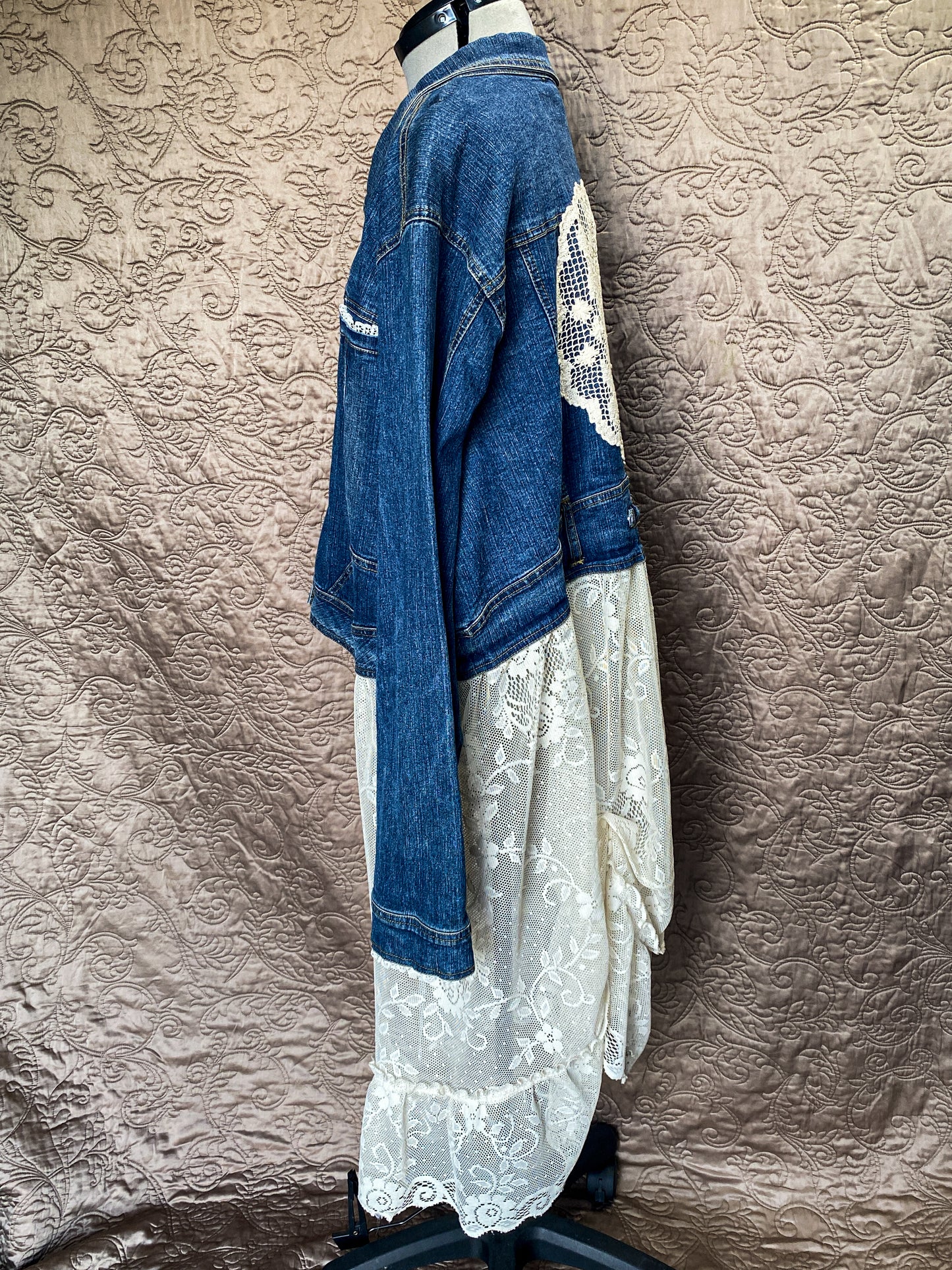 Denim Jacket with Lace Skirt Size 30 w
