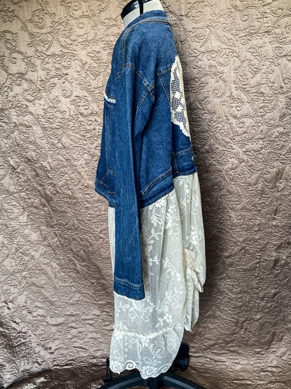 Denim Jacket with Lace Skirt Size 30 w