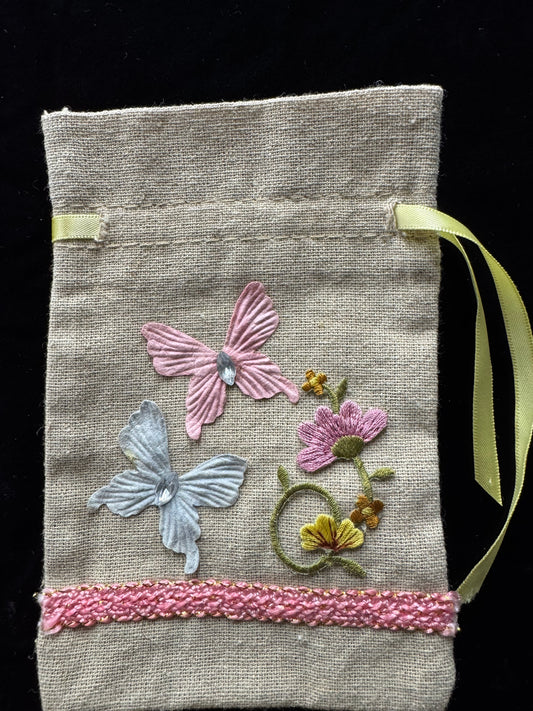 Drawstring bag with Butterflies