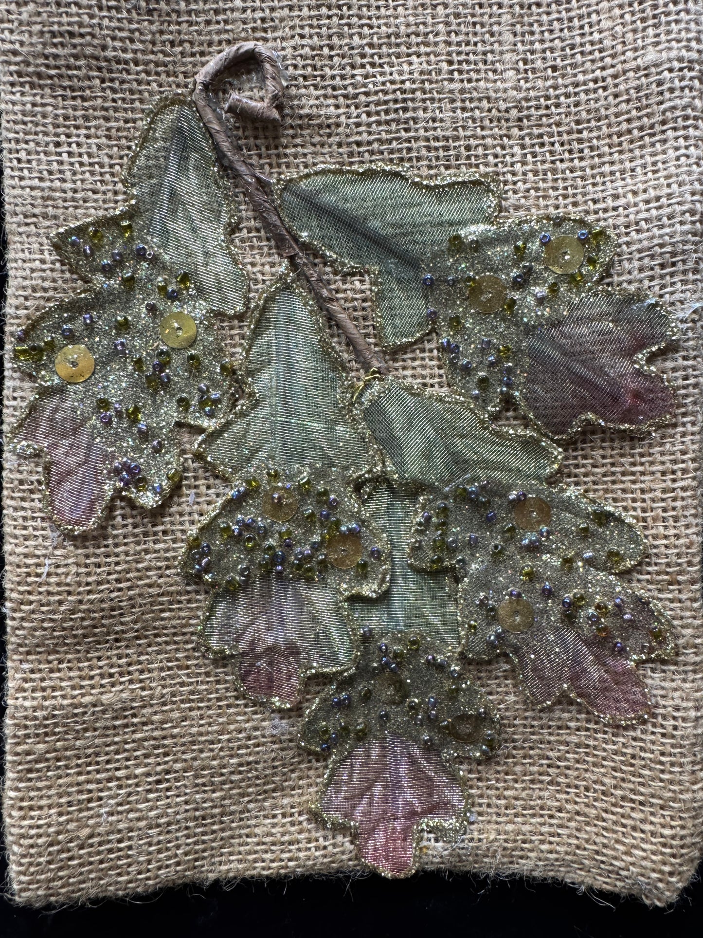 Drawstring bag with Autumn Leaf