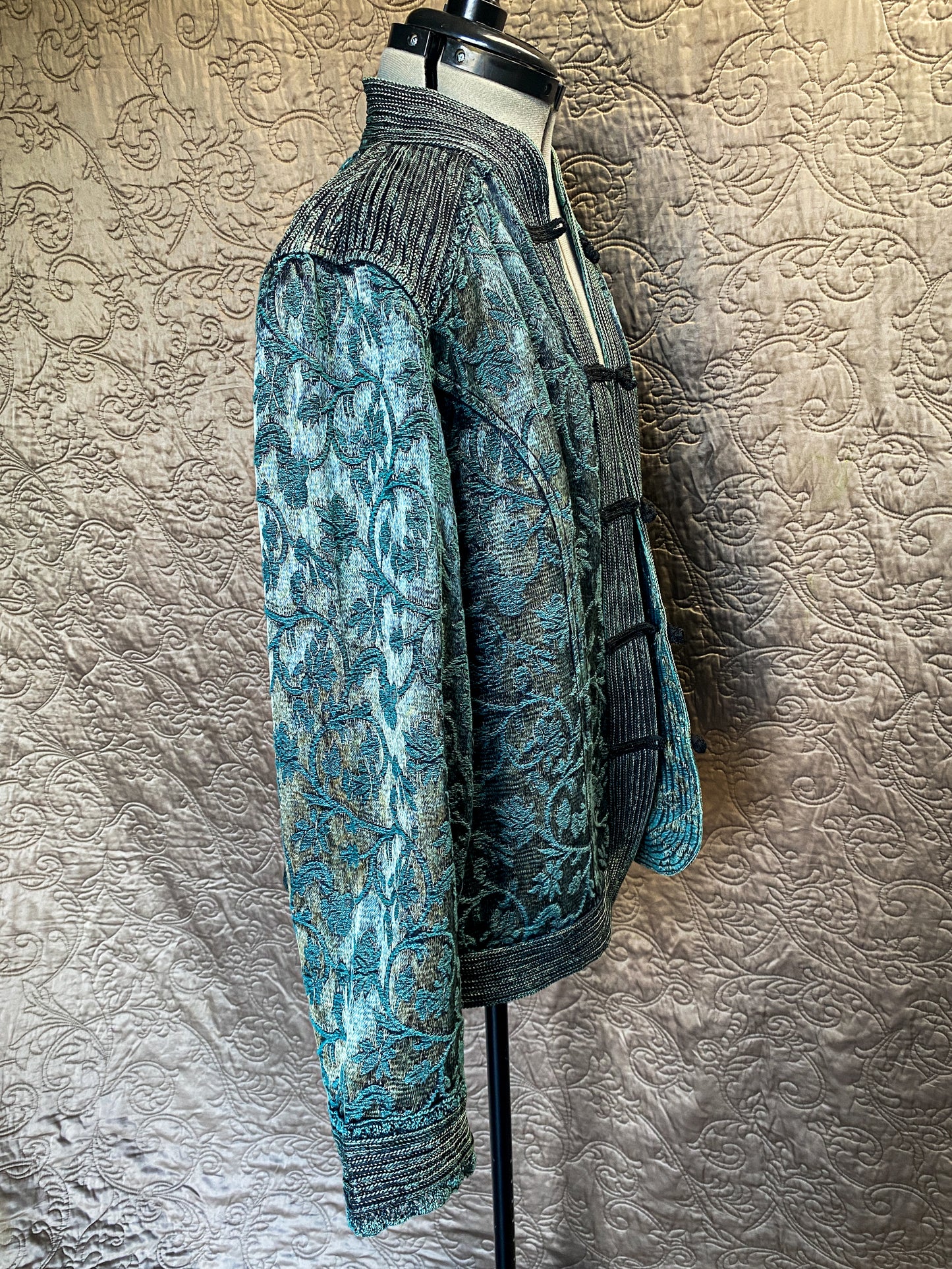 Teal green oriental style jacket - Coldwater Creek - Quirky, Elegant, Artsy, Festival - Large
