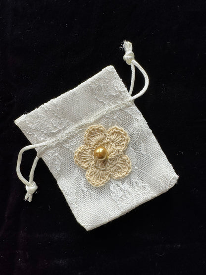 Drawstring Bag with Doilie