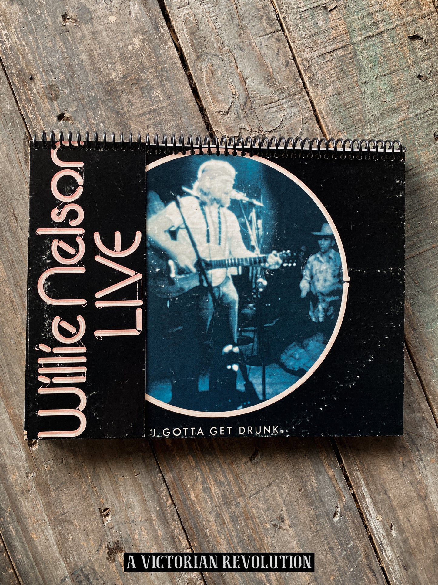 Willie Nelson - Willie Nelson Live - 1976 - RCA Records - Country - Salvaged + Upcycled Vinyl LP Record Album Cover Notebook