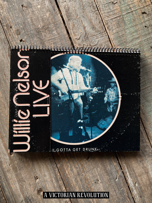 Willie Nelson - Willie Nelson Live - 1976 - RCA Records - Country - Salvaged + Upcycled Vinyl LP Record Album Cover Notebook